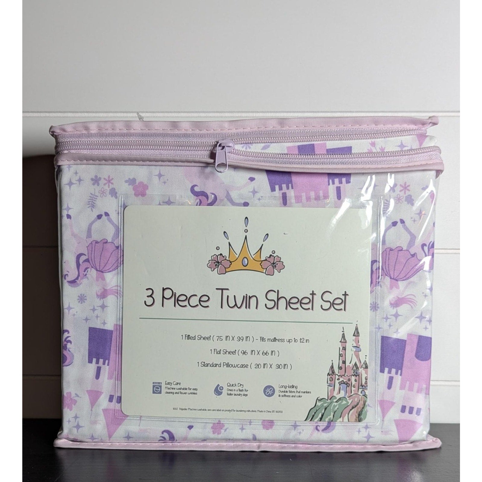 Little Poppy- Castles, Unicorns, Princes, 3-pc TWIN Sheet Set - New