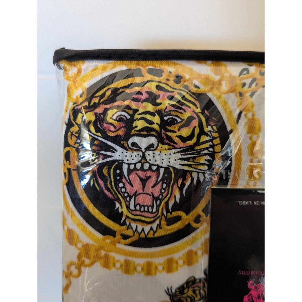 Ed Hardy White 6 pc Cal King Sheet Set Tigers Print w/4 Pillowcases