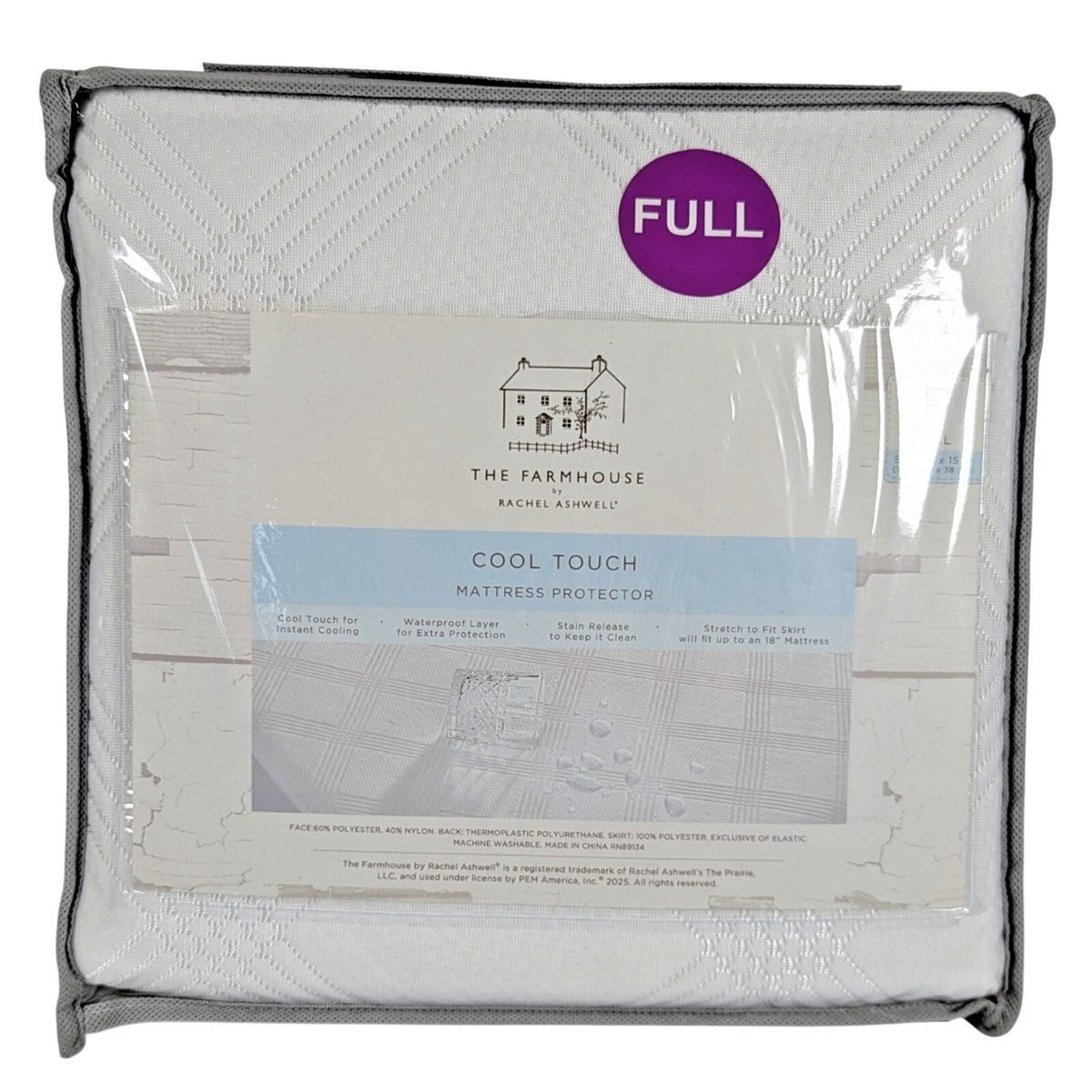The Farmhouse Rachel Ashwell COOL TOUCH Mattress Protector - Instant Cool, FULL