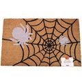 CREEP IT ALL - Spiders Coir Doormat Halloween Black Cobweb, 20x32, Non-slip