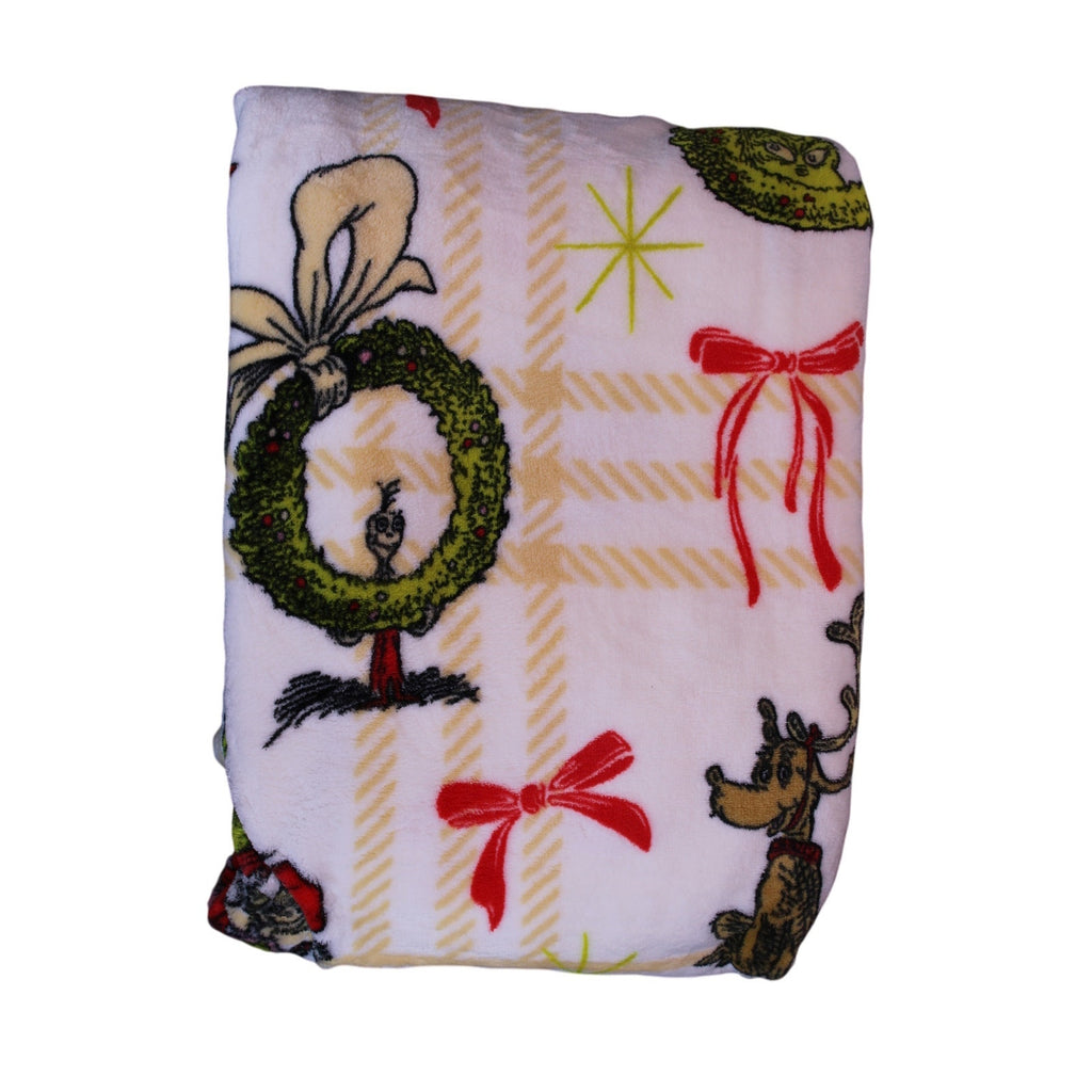 Dr. Seuss The Grinch Oversized Christmas Holiday Throw Blanket Soft Fleece