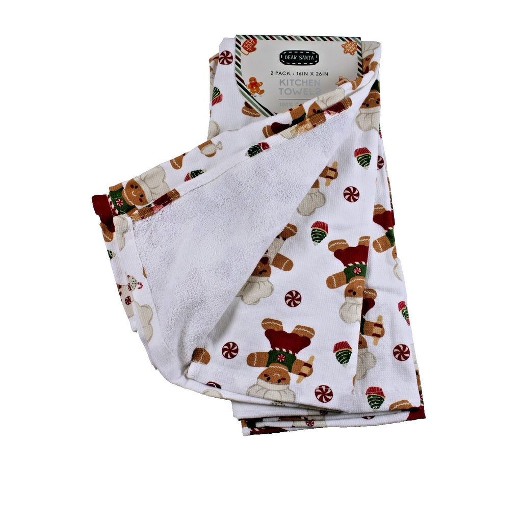 Gingerbread Baker Cookies Christmas Kitchen Towels Set Of Two 16X26“ New￼Cotton