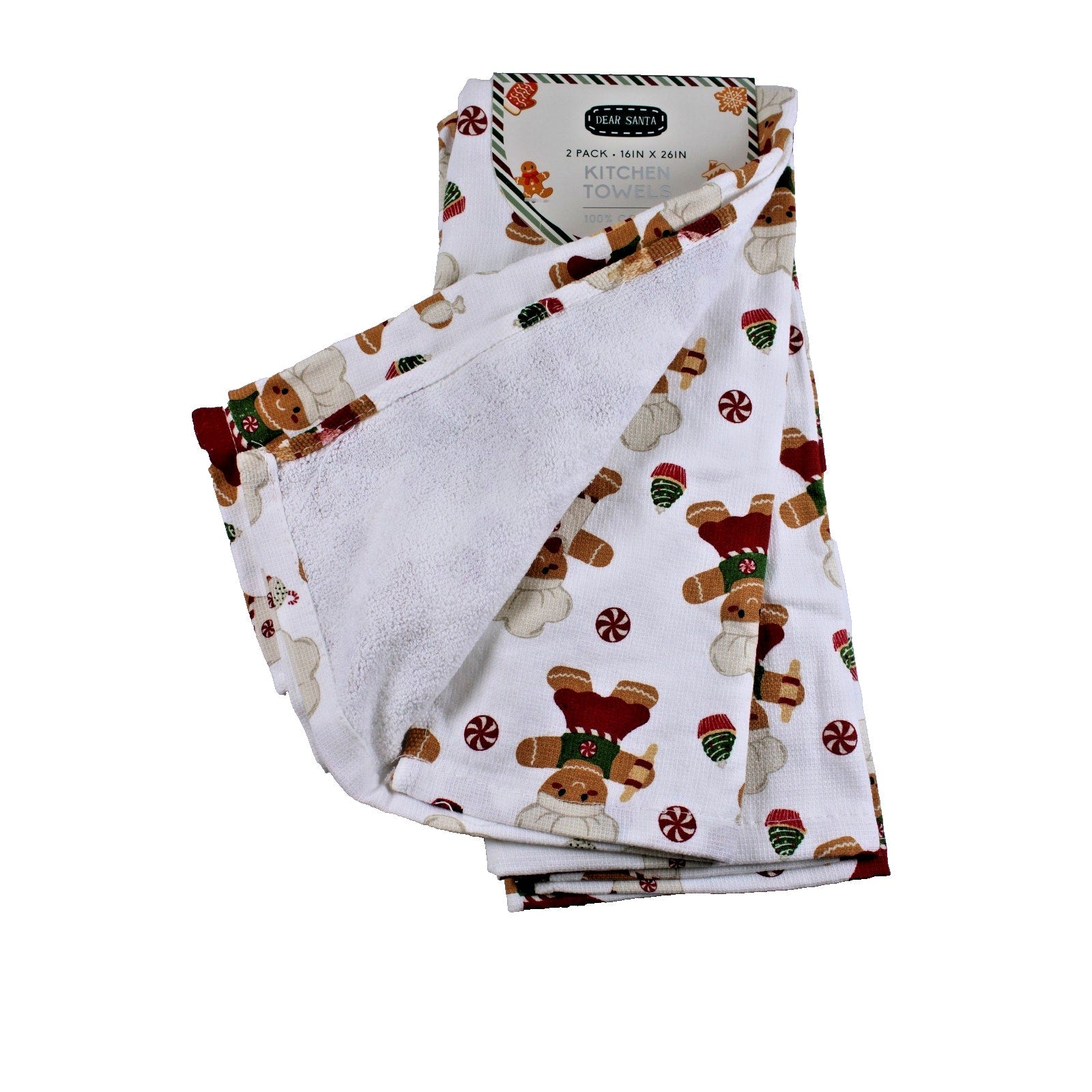 Gingerbread Baker Cookies Christmas Kitchen Towels Set Of Two 16X26“ New￼Cotton
