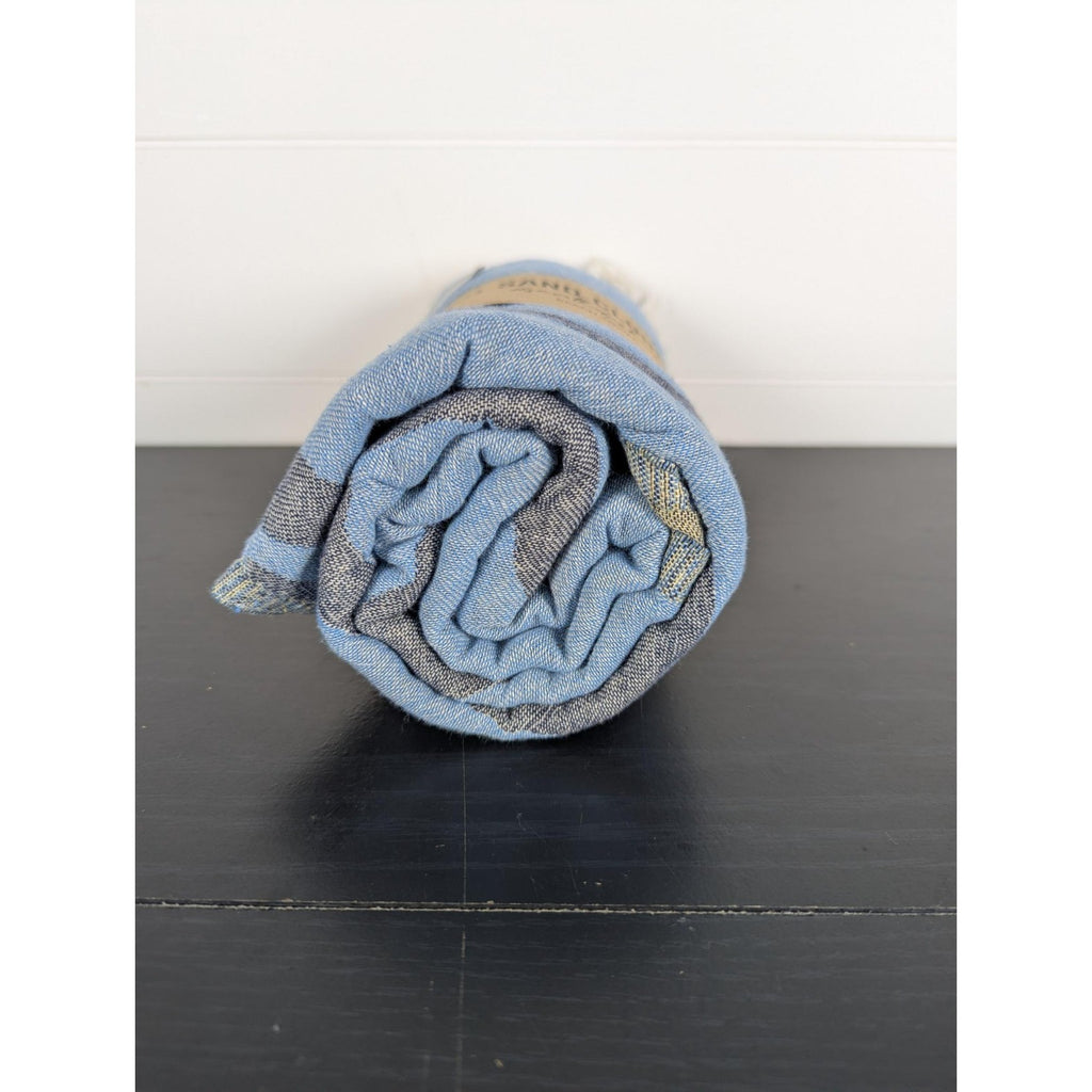 Sand Cloud Beach Towel Turtle, Blue - 100% Turkish Organic Cotton - NEW