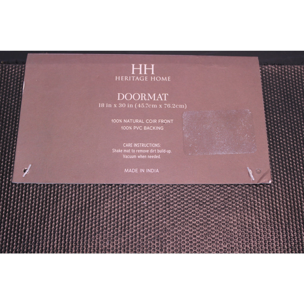 Heritage Home Half-Moon Shape Coir Welcome Skeleton Doormat, 18x30 Anti-Slip