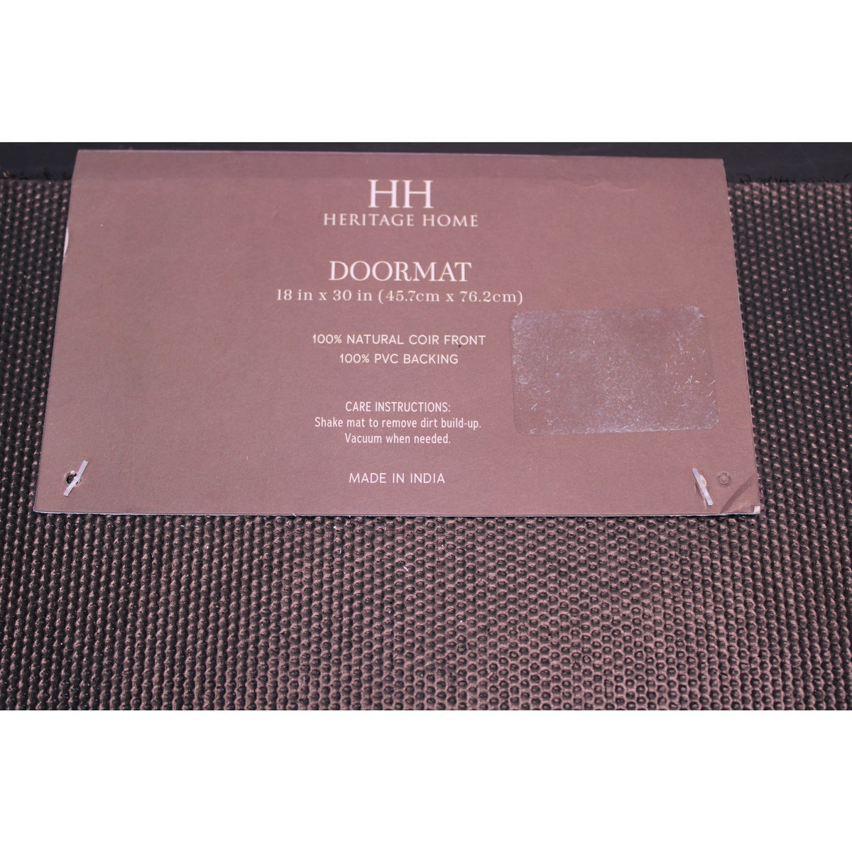Heritage Home Half-Moon Shape Coir Welcome Skeleton Doormat, 18x30 Anti-Slip