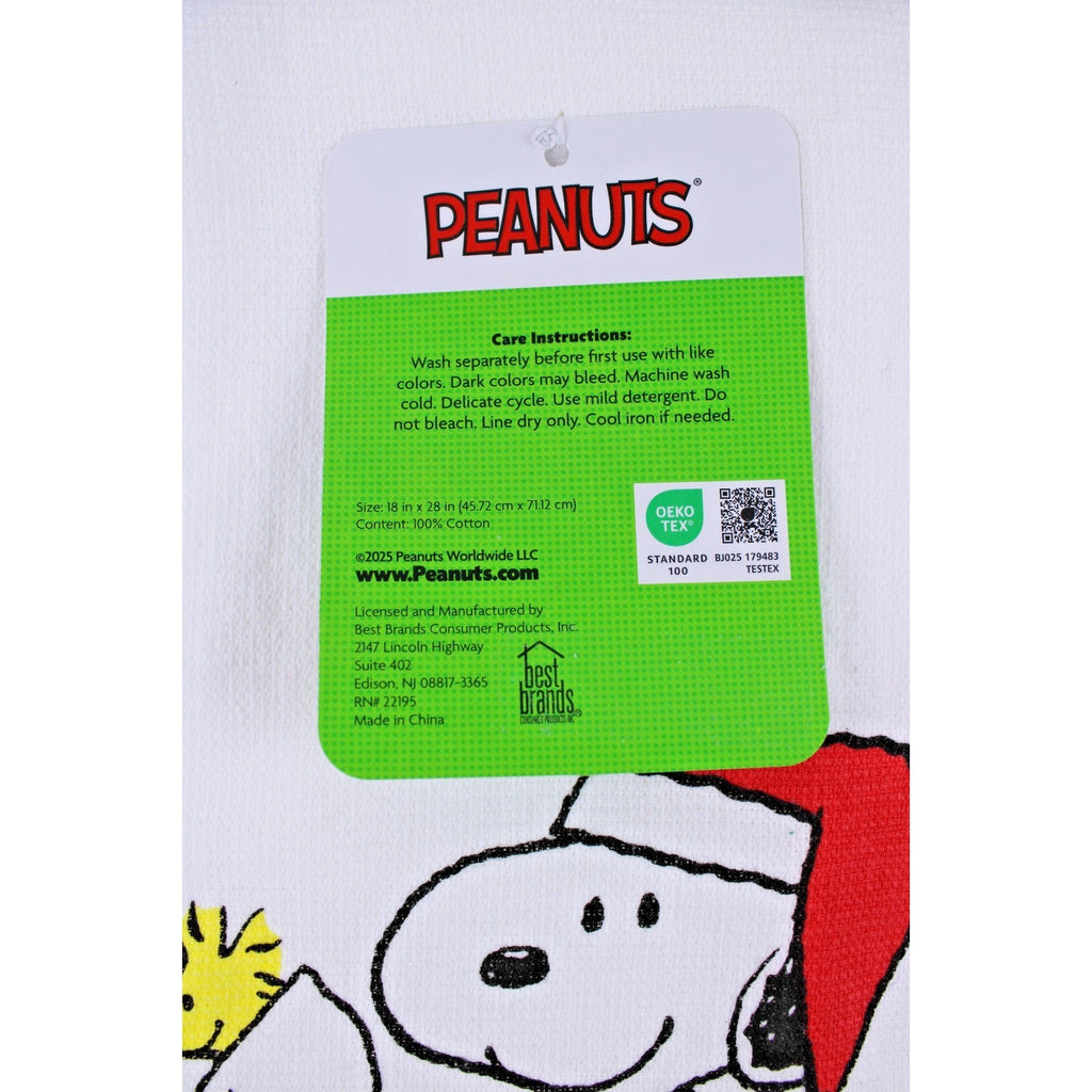 Peanuts Best Brands 2025 Santa Snoopy Christmas Kitchen Towel Set 18x28 Cotton