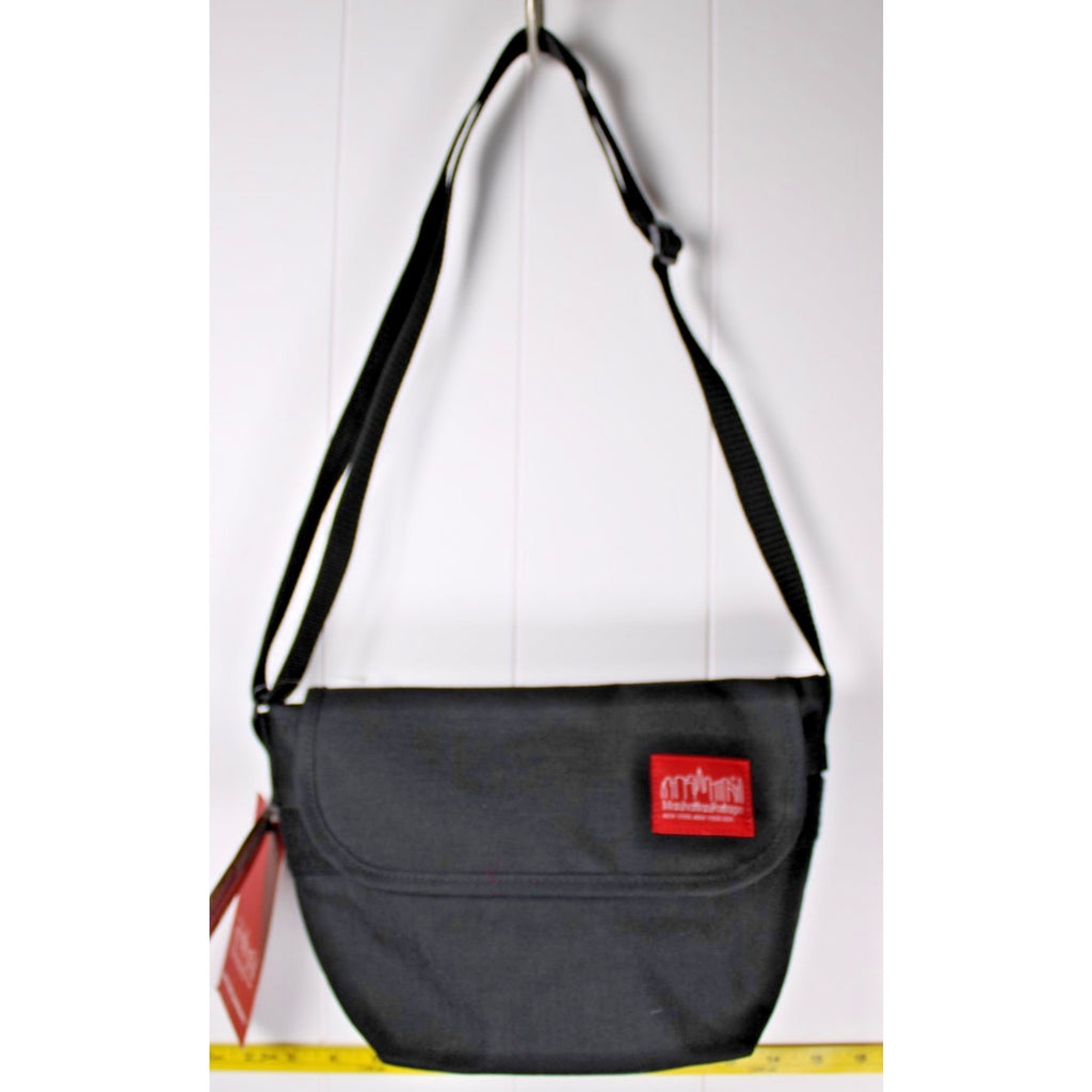 Manhattan Portage Messenger Bag Hook-and-Loop Closure Zip Pocket BLACK