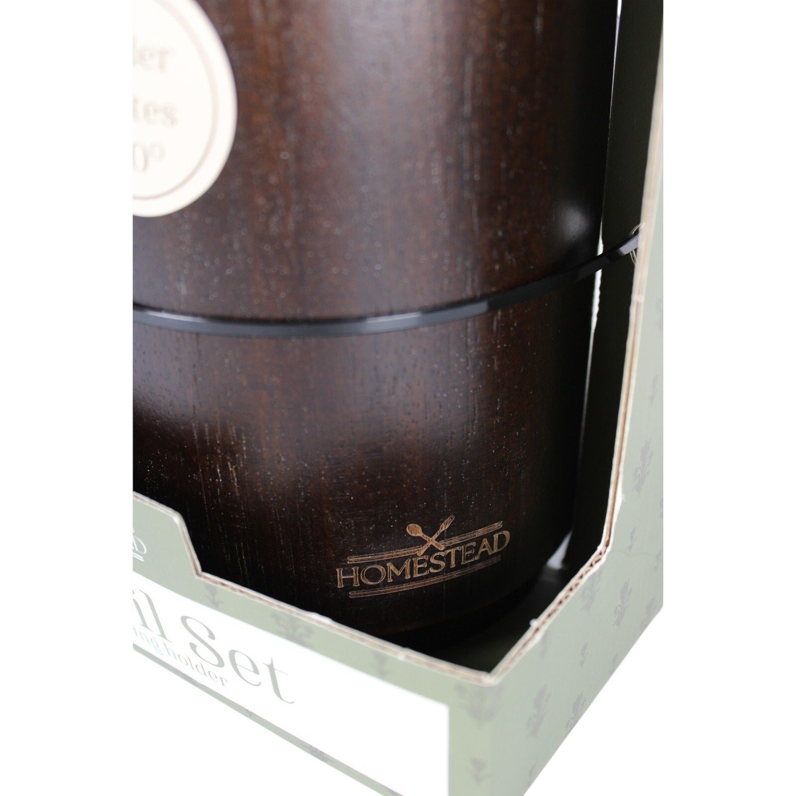 7-piece Walnut Wooden Kitchen Utensil Set - Includes a rotating holder