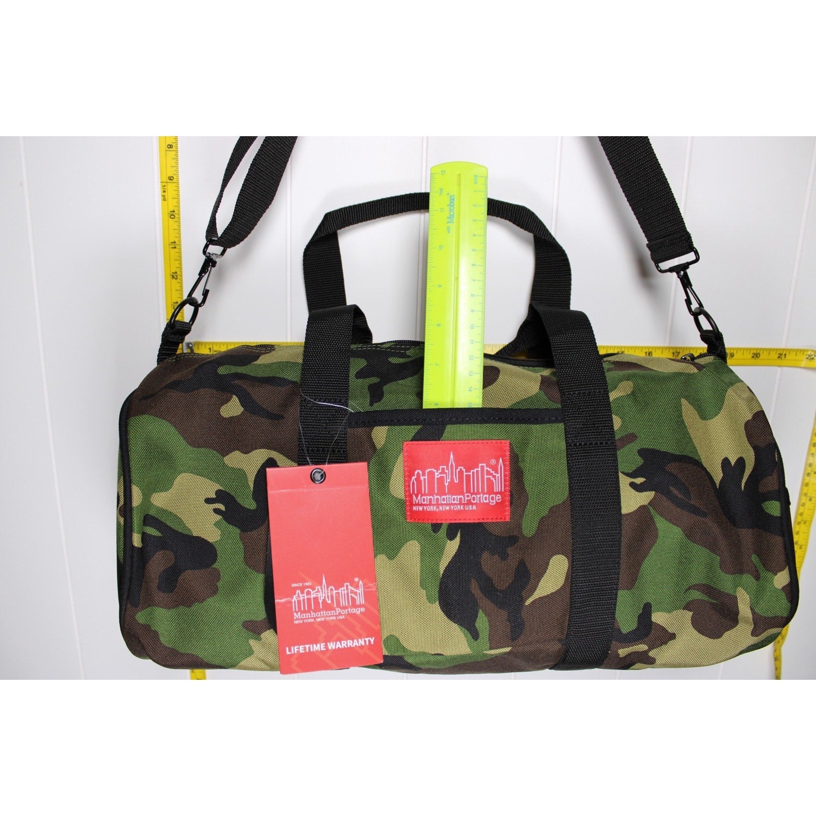 Manhattan Portage Chelsea Drum Bag Duffel, Camo, 18" x 8" x 8" New NWT