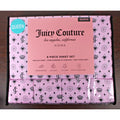 Juicy Couture Queen 6 pc Bed Sheet Set JC Logo Crown Heart Diamond Print