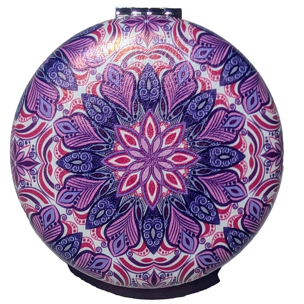 Pocket Mirror for Women Small Travel Mirror Magnifying Mandala Designs Flowers