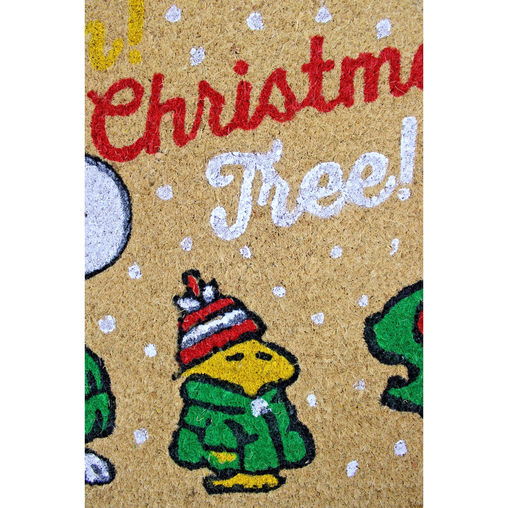 Peanuts Snoopy Woodstock "Oh Christmas Tree" Coco Coir Mat 18"x28”