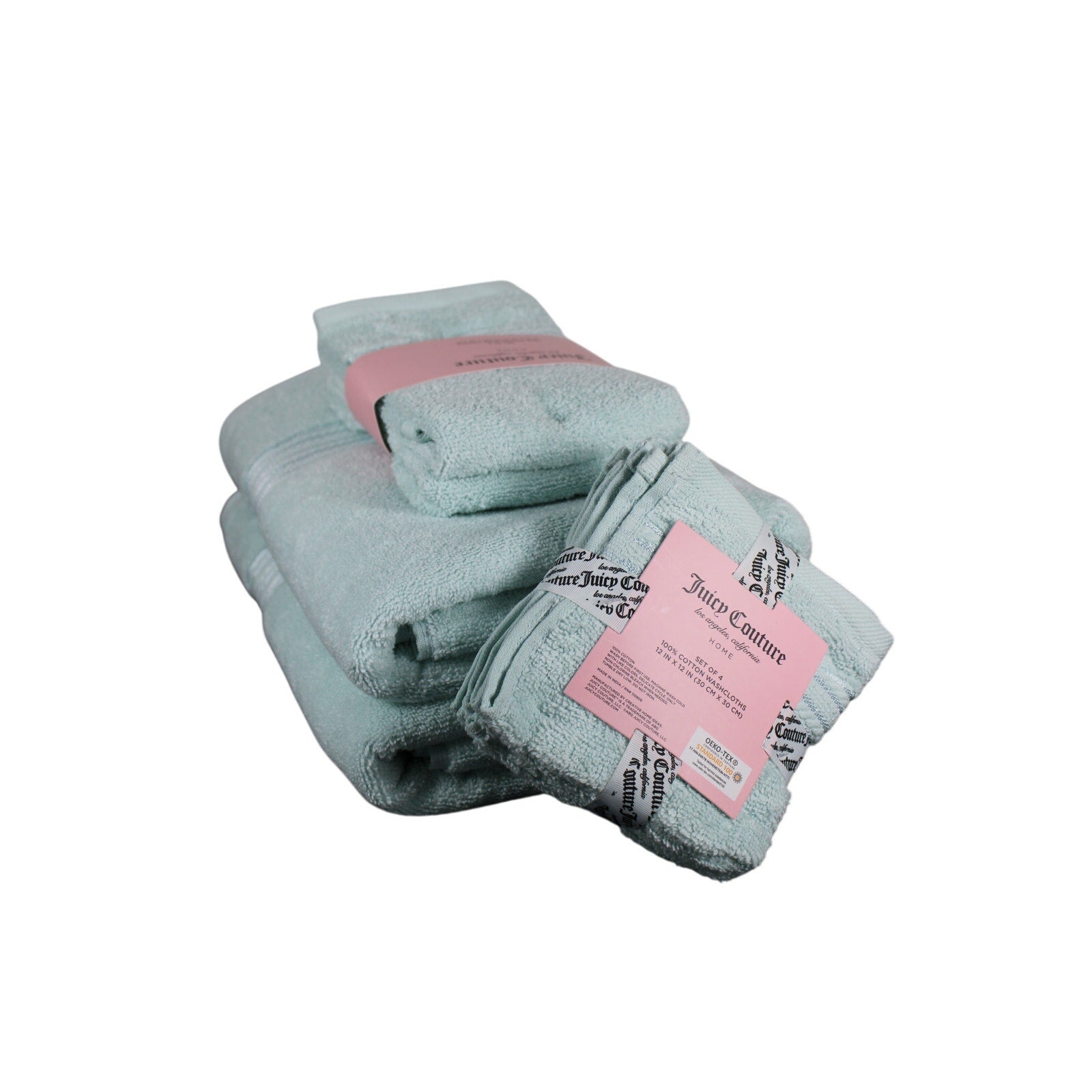 Juicy Couture MINT Bath Towel Set 8 Pieces, 2 Bath Towels, 2 Hand, 4 Wash Cloths