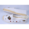 KARL LAGERFELD PARIS Womens Michaela Embellished S Bright White 11M