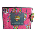 Ed Hardy 6 pc King Sheet Set Skulls Roses Tattoo Print w/4 Pillowcases