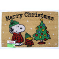 Peanuts Snoopy Woodstock Red Puffer Jacket Merry Christmas Coco Coir Mat 20"x32”