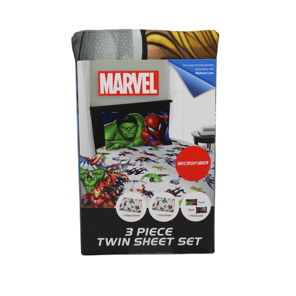 Marvel AVENGERS Twin Sheet Set 1 Fitted 1 Flat Sheet 1 Pillowcase 3 Piece
