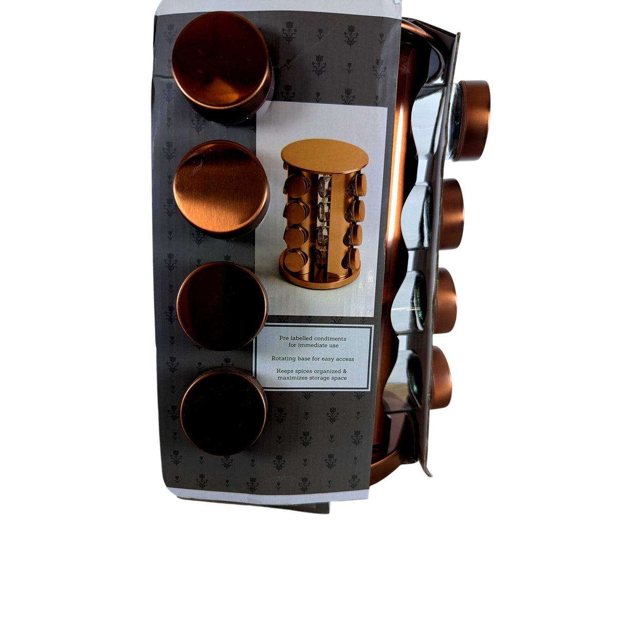 Revolving Spice Rack w/16 Jars w/ sifter caps, Rotating Carousel for Kitchen