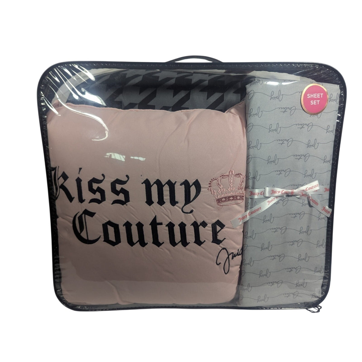 Juicy Couture Queen size Black, Gray and Pink 8-Piece Bed Set
