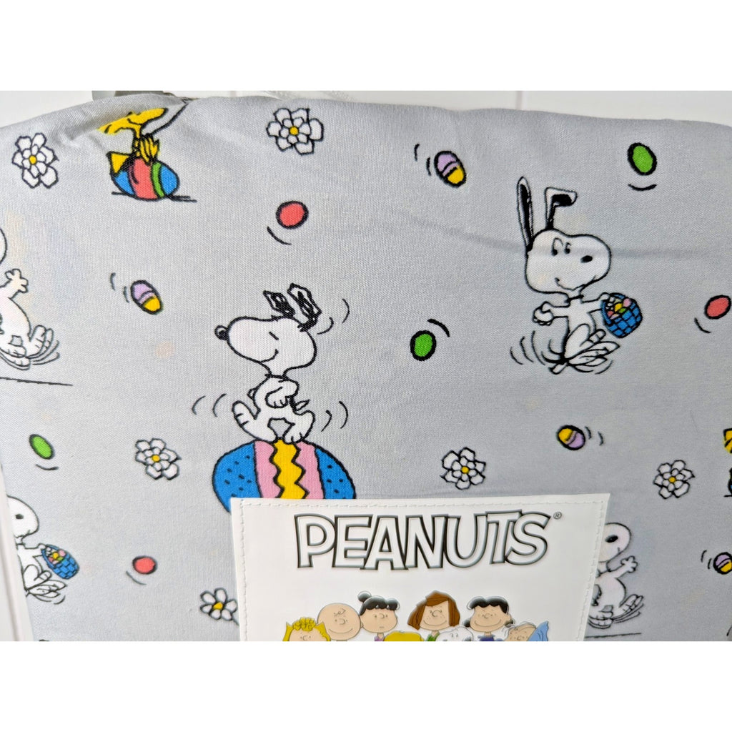 Peanuts Snoopy Easter Egg Bunny FULL size Sheet Set Soft Gray NEW