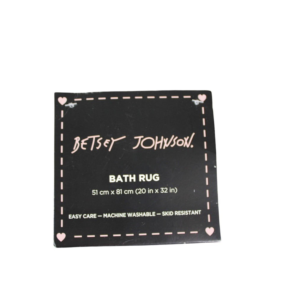 BETSEY JOHNSON, BLACK & WHITE DAISY CHECKER DESIGN BATH RUG - 20"X32"