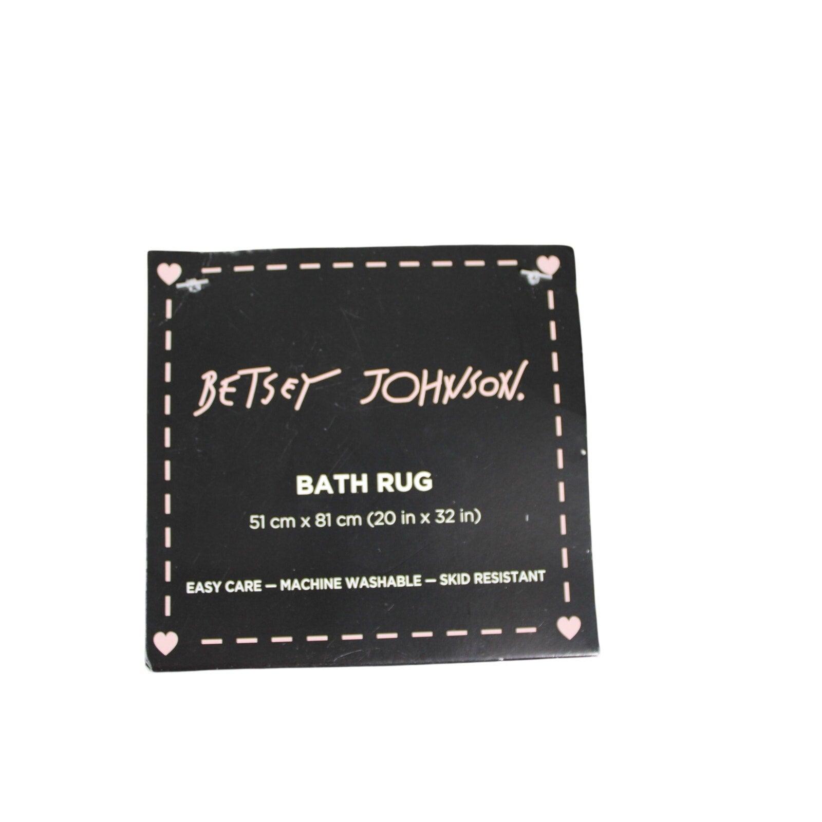 BETSEY JOHNSON, BLACK & WHITE DAISY CHECKER DESIGN BATH RUG - 20"X32"