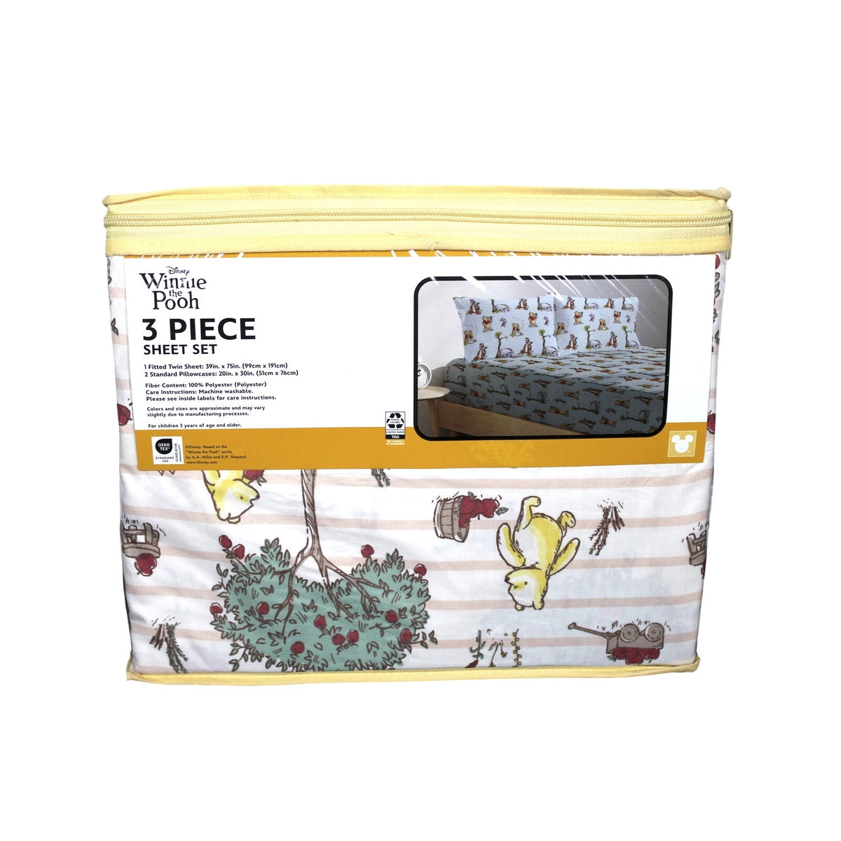Winnie The Pooh 5 Piece, TWIN Comforter 64x86, 1 Sham 20x26 & 3 Piece Sheet Set