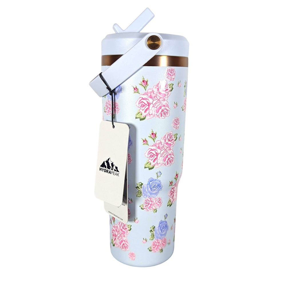 Hydrapeak Nomad 32oz Tumbler Artisan Collection Ice Blue Floral