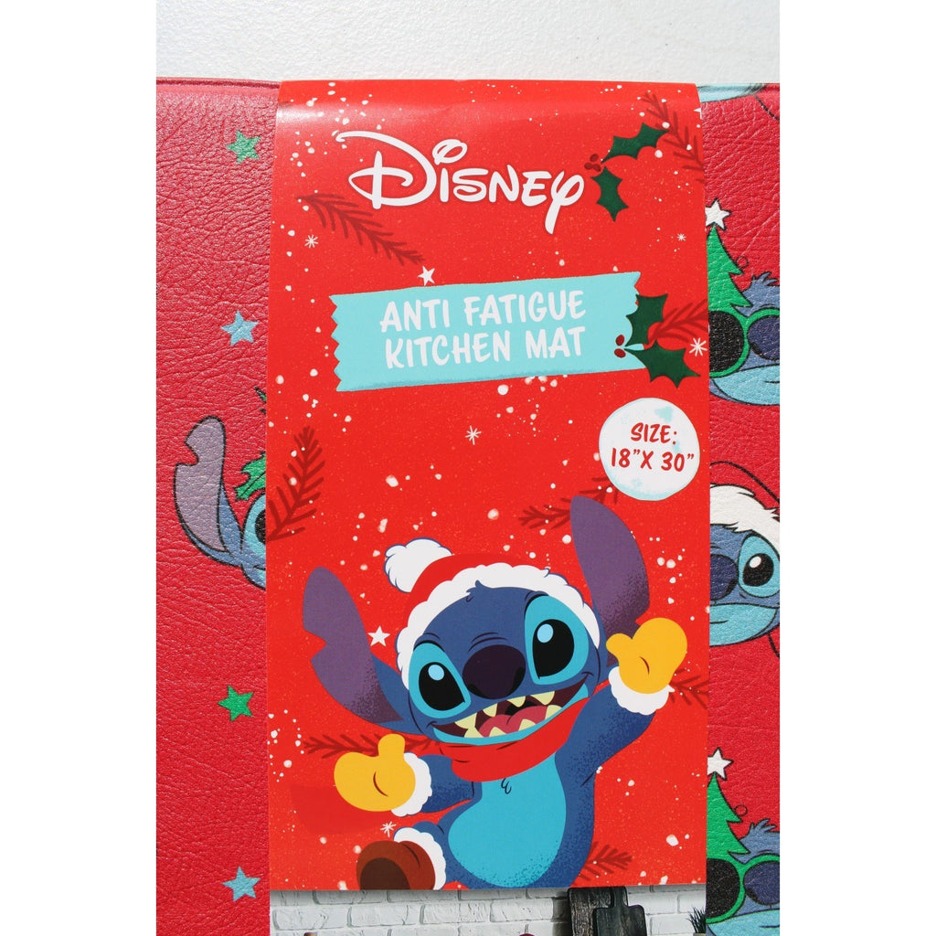 Disney Stitch Anti Fatigue Kitchen Mat 18 X 30” Christmas Tree Santa Hat NEW