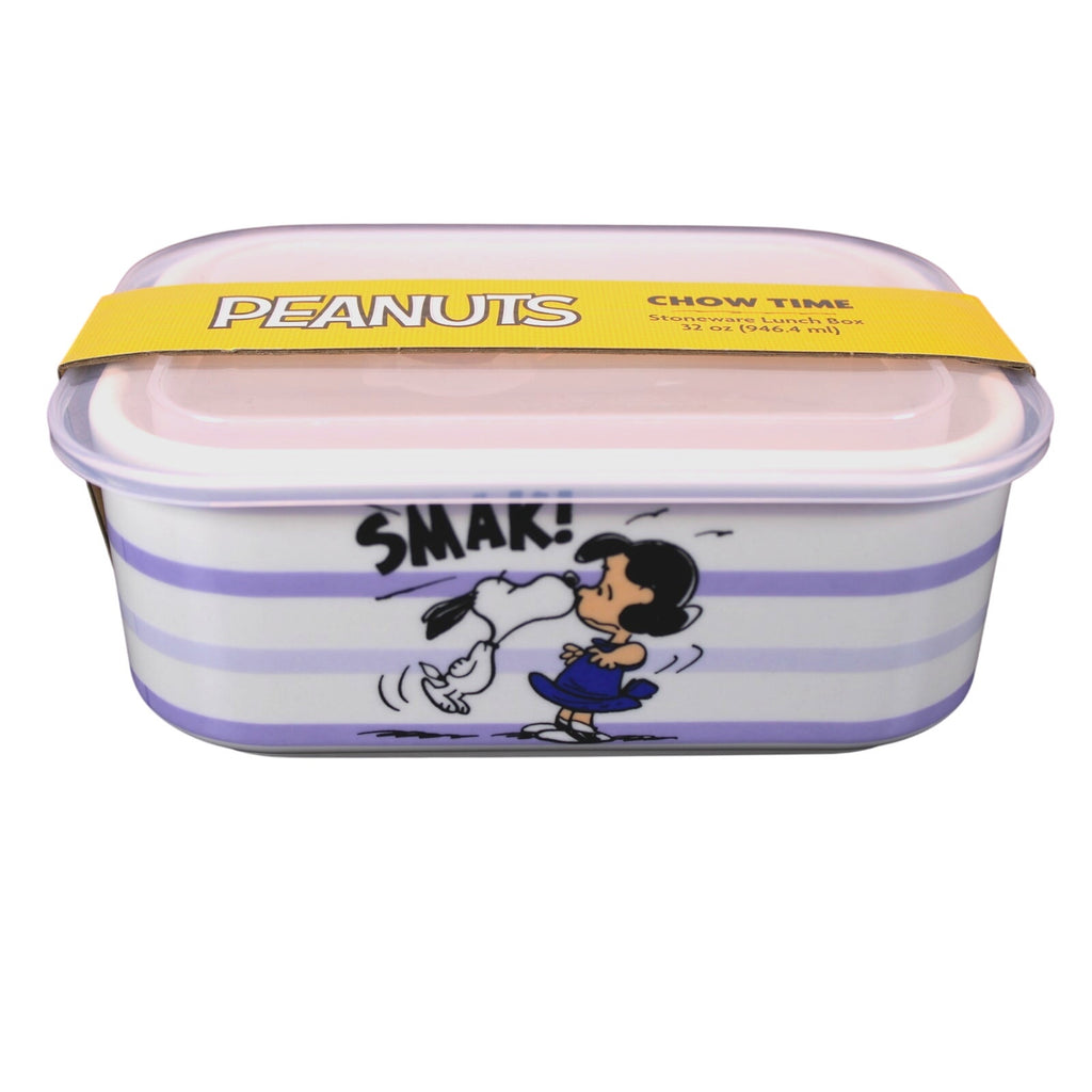 Fun Peanuts Snoopy & Lucy 'SMAK!' Stoneware Lunch Box