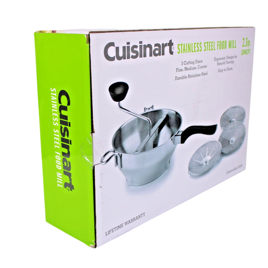 Cuisinart Stainless Steel Food Mill 2.3 Qt-3 Cutting Discs Fine, Medium, Coarse