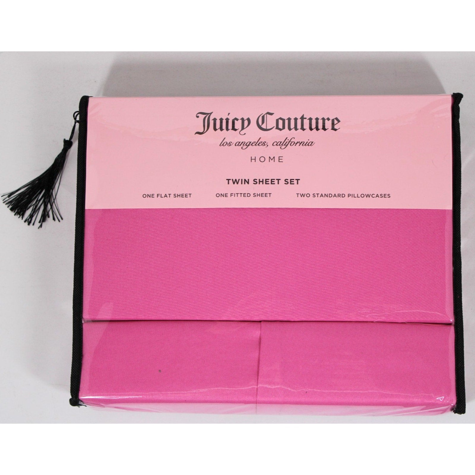 Juicy Couture Hot Pink Twin Sheet Set 4pc Fun Pink Peacock