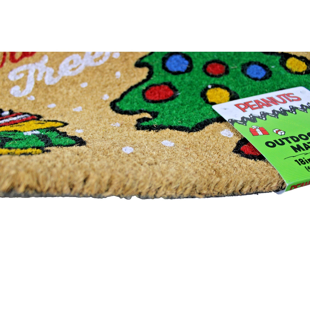 Peanuts Snoopy Woodstock "Oh Christmas Tree" Coco Coir Mat 18"x28”