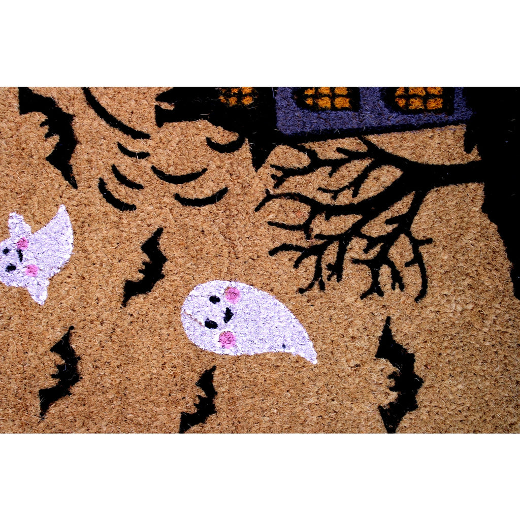 Heritage Home - Halloween Haunted House Coir Doormat Spooky Ghosts, Bats 20x32