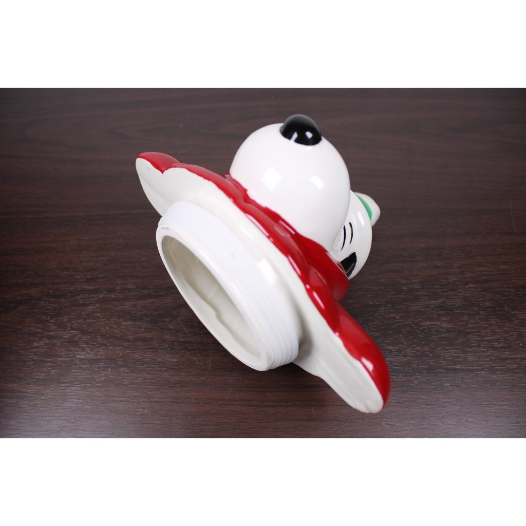 NEW Peanuts Snoopy Red Puffer Jacket Woodstock Cookie Jar Canister Christmas