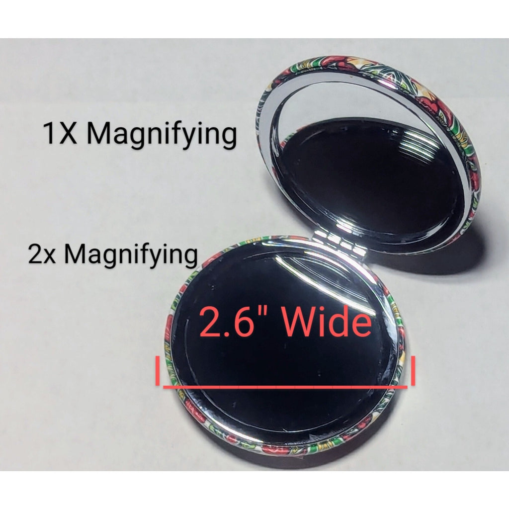 Pocket Mirror for Women Small Travel Mirror Magnifying Mandala Designs Flowers