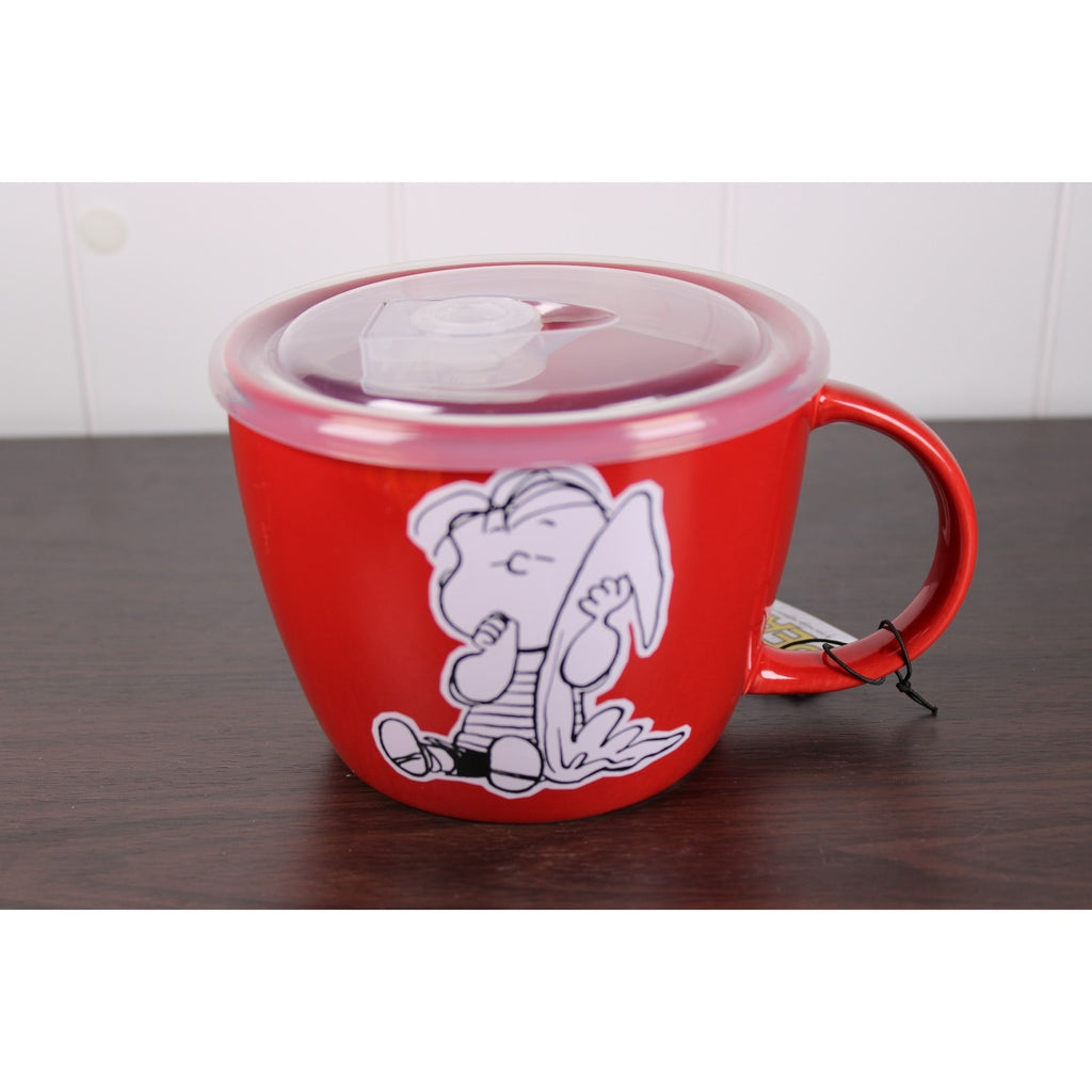 Peanuts Linus 70th Anniversary Microwave Soup Ramen Bowl Mug Vent Lid 25 oz