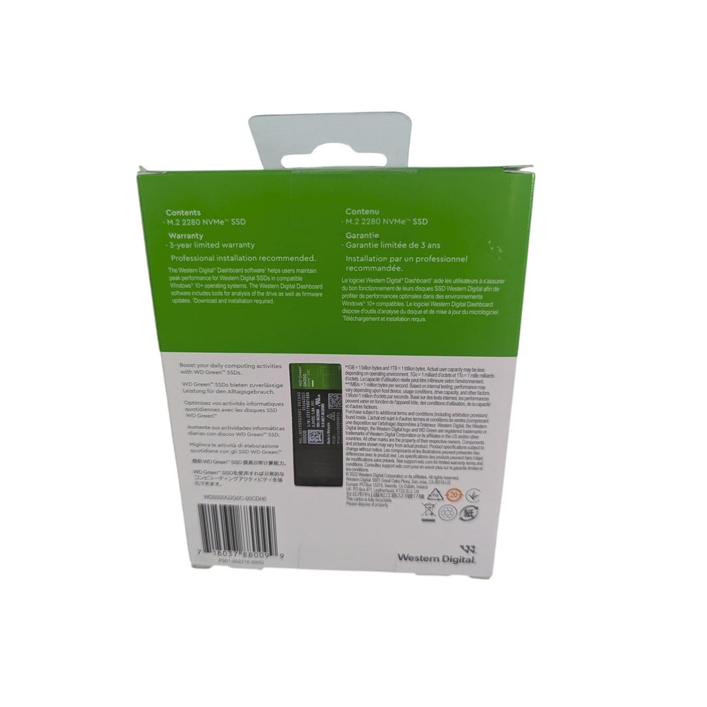 WD Green SN350 500GB  NVMe 2400 SSD - Black/Green (WDS500G2G0C-00CDH0)