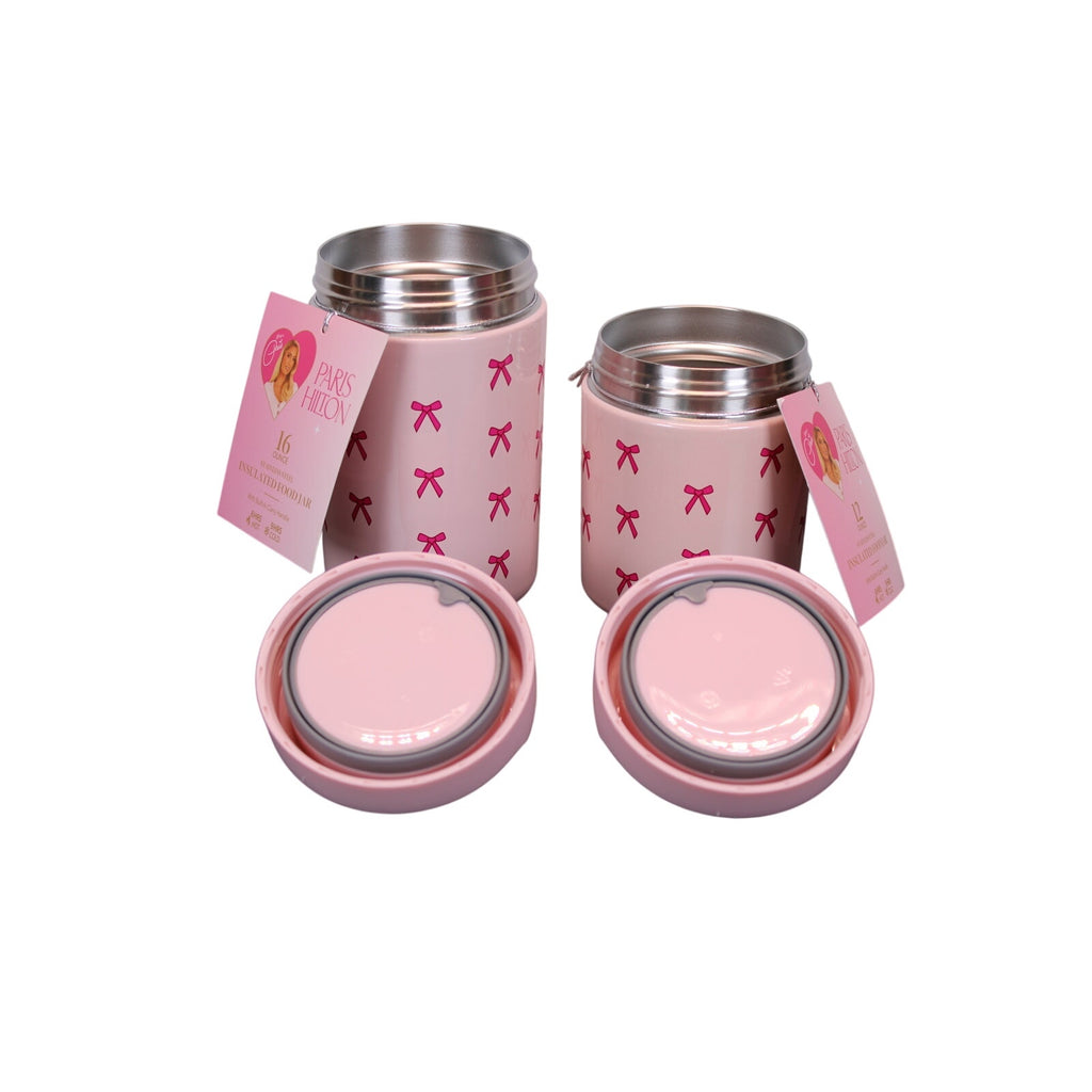 Paris Hilton 3-Pc Bento Lunch Box & Insulated Jar Set Pink Bows