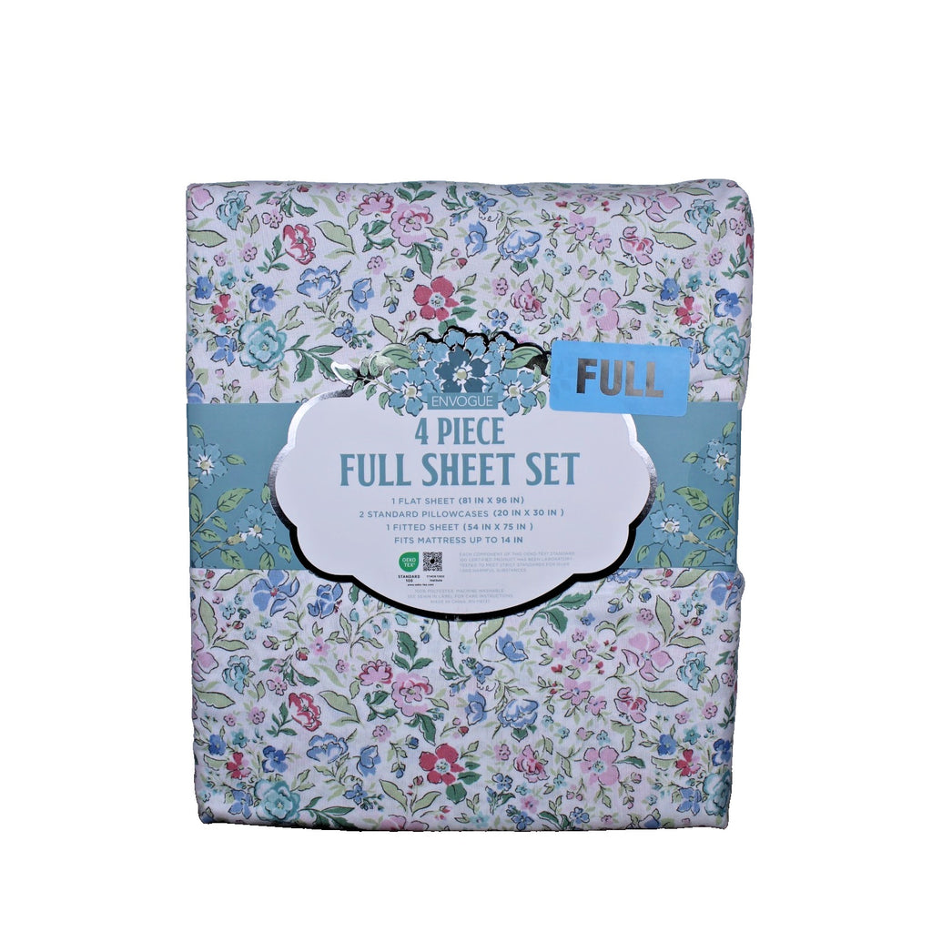 Envogue Brushed Full Sheet Set Wildflower Garden Farmhouse Shabby Chic Cottage