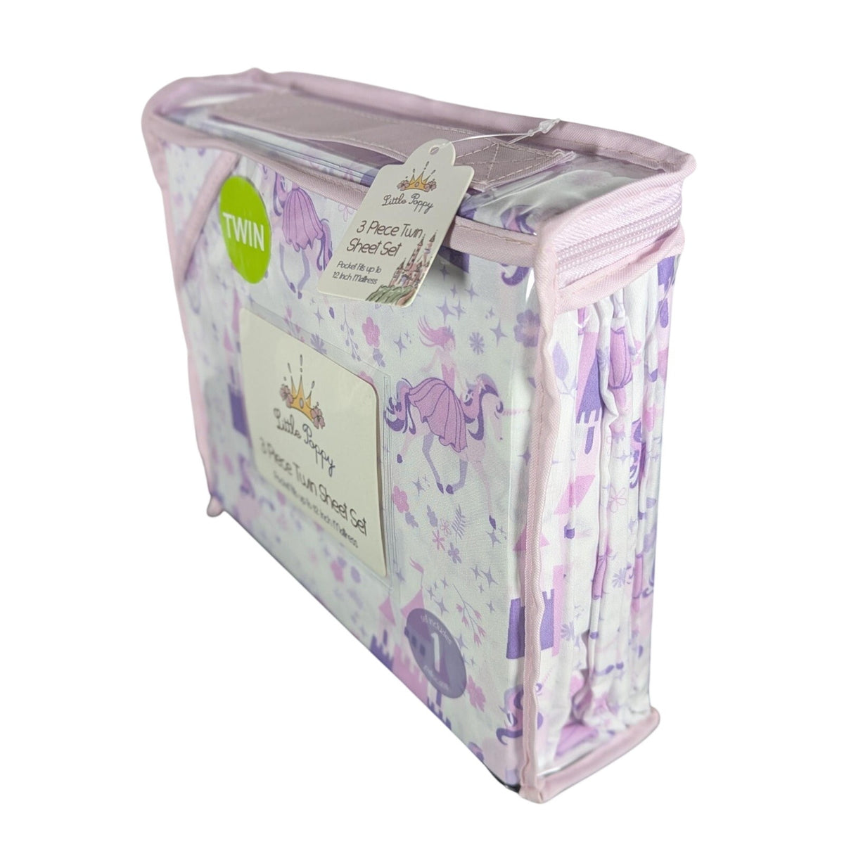 Little Poppy- Castles, Unicorns, Princes, 3-pc TWIN Sheet Set - New