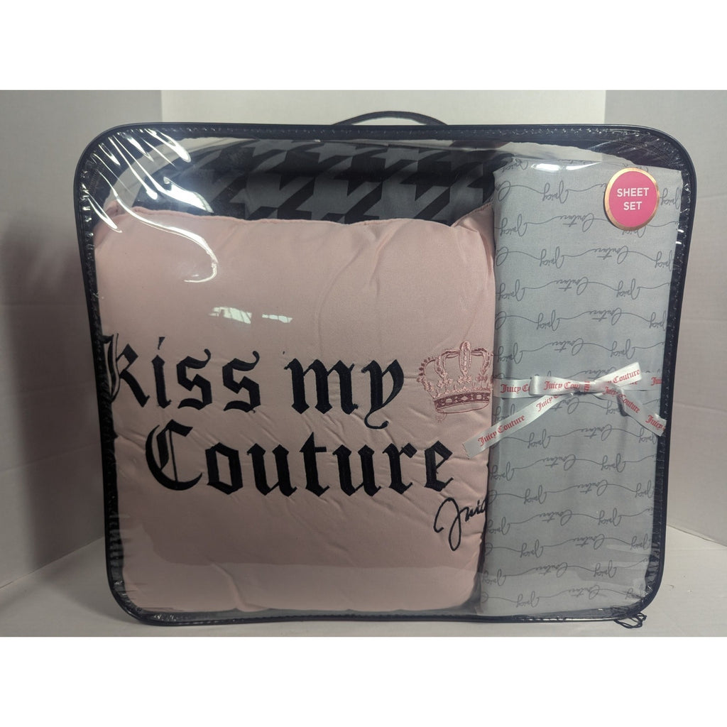 Juicy Couture Queen size Black, Gray and Pink 8-Piece Bed Set