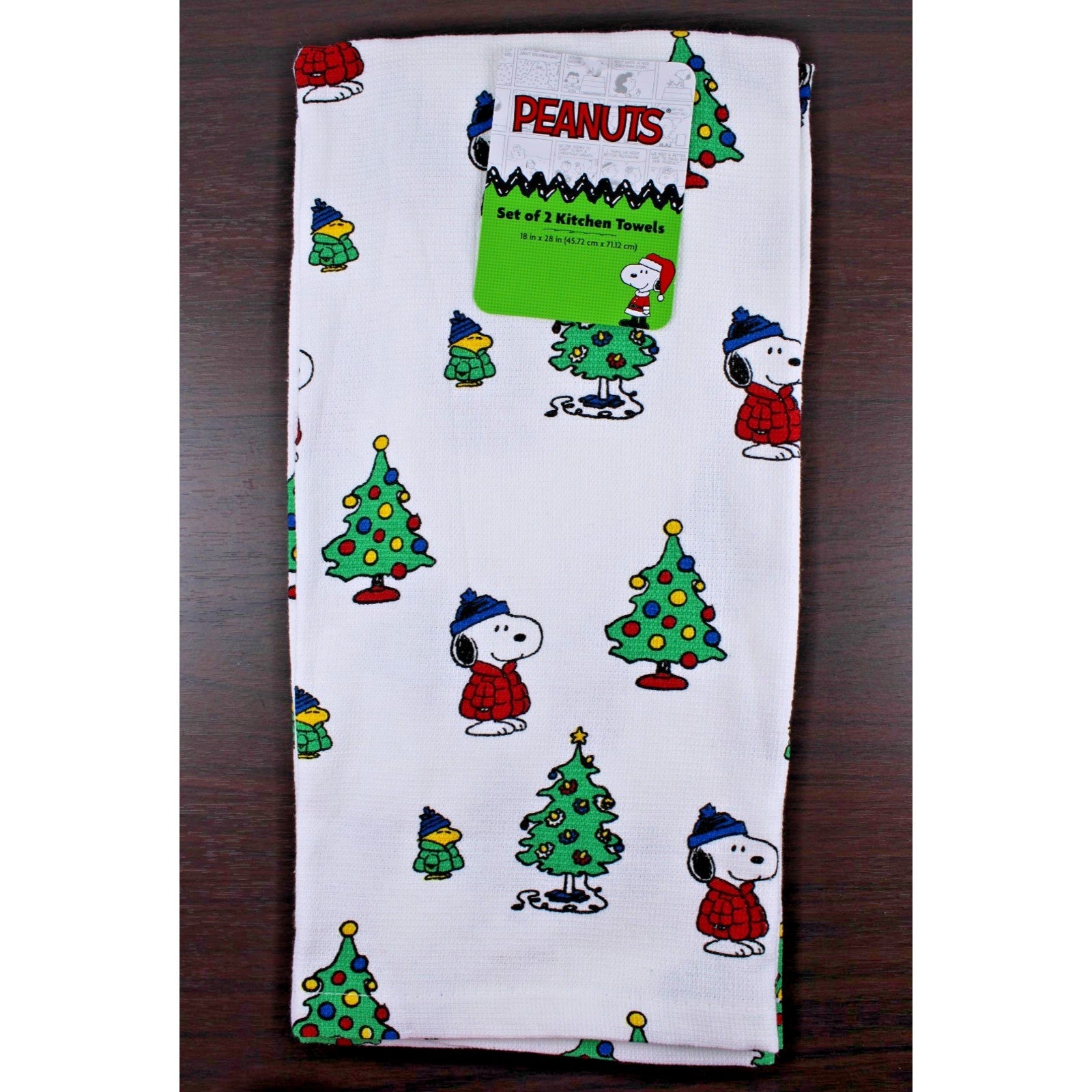 Peanuts New Best Brands 2025 Snoopy Christmas Kitchen Towel Set 18x28 In Cotton