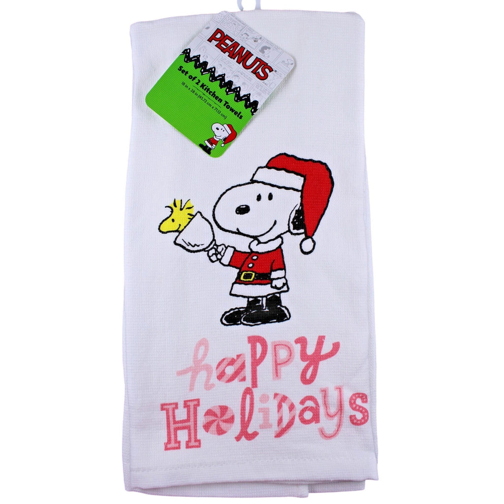 Peanuts Best Brands 2025 Santa Snoopy Christmas Kitchen Towel Set 18x28 Cotton