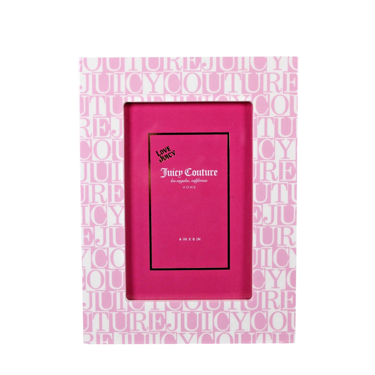 Juicy Couture 4x6 Picture Frame, Pink, White table easel