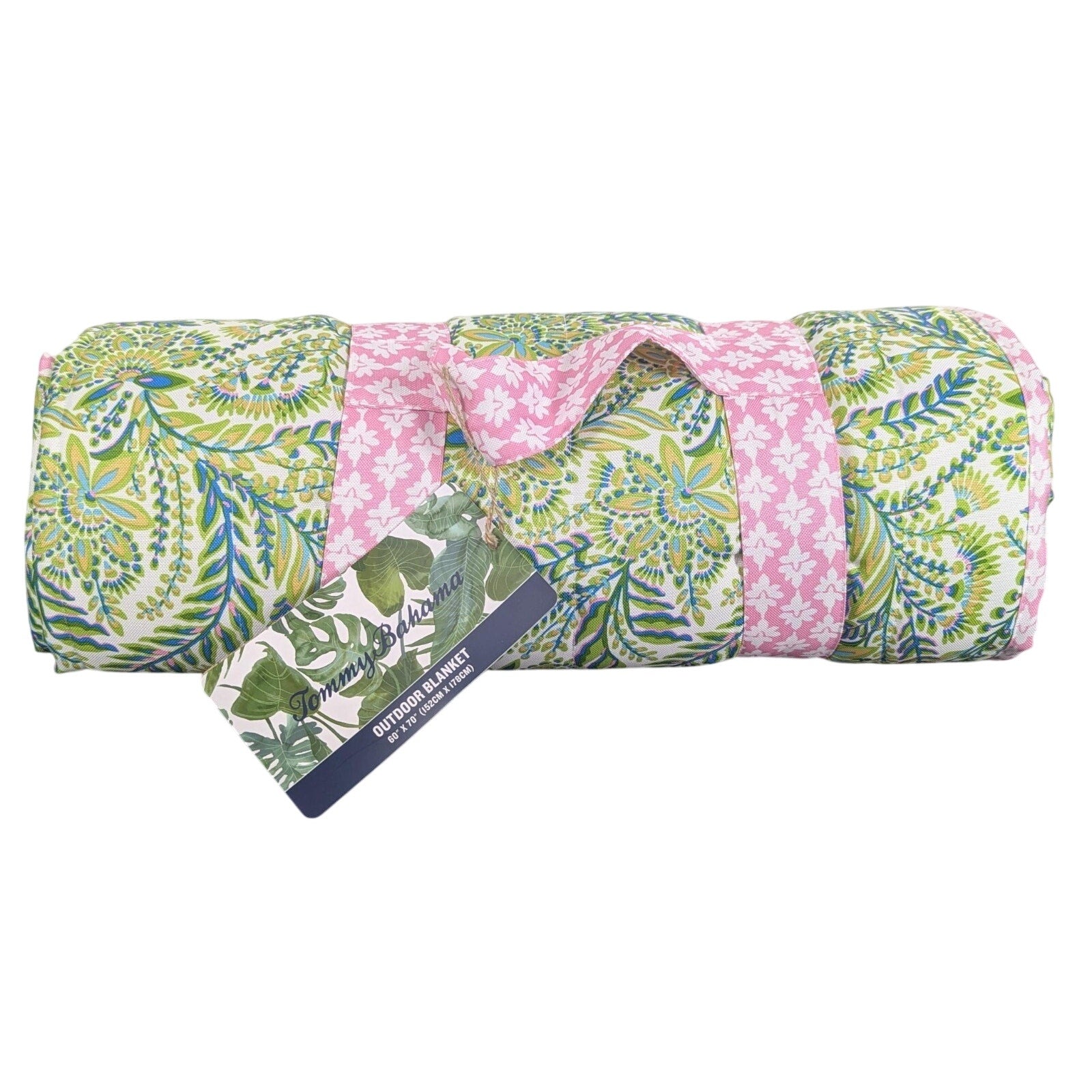 Tommy Bahama Outdoor Blanket, Picnic Beach Blanket 60"x70" Reversible w/handle