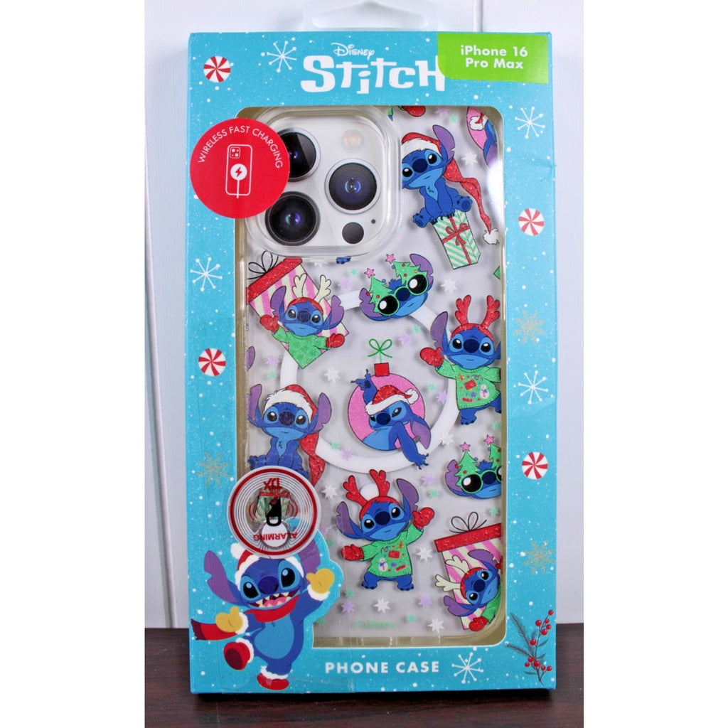 Disney Stitch iPhone 16 Pro Max Phone Case Christmas Santa Hats & Gifts