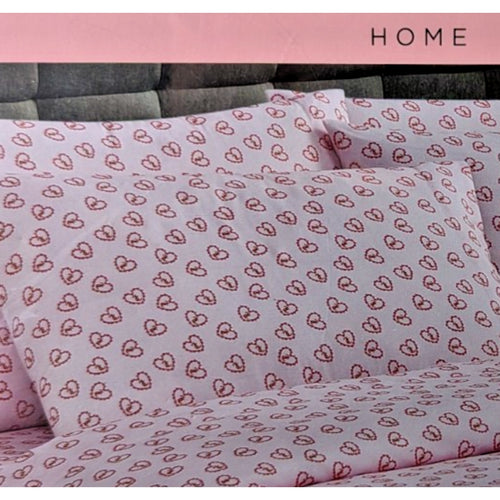 Juicy Couture Queen 6pc Sheet Set, Juicy Monogram, Rose Hearts, Pink