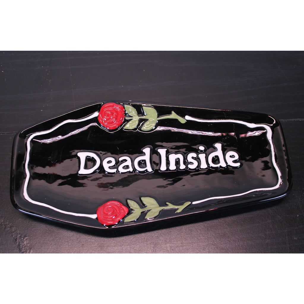 Midnight Spell Halloween Coffin Shaped Serving Platter Dish / Over-sized Spoon Rest